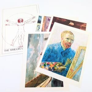 Time-Life Library of Art Masterpiece Prints Set Van Gogh Picasso Rembrandt 6pc